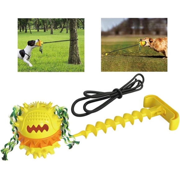 Tether Tug Outdoor Dog Toy Squeaky Jolly Egg - Picture 1 of 8